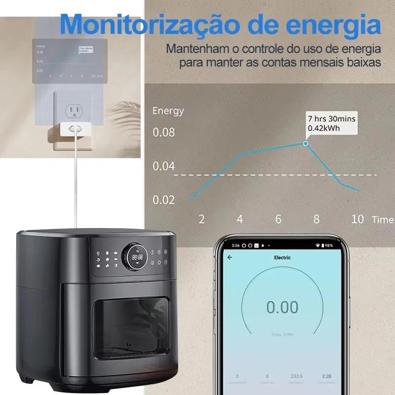 Tuya 16A Smart Life APP Remote Compatible Smart Socket Brazil Standard WiFi Smart Plug Voice Work for Google Home Alexa