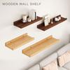 Wood Wall Mounted Shelf Bathroom Cosmetic Storage Stand Convenient Rack for Displaying Books and Decorative Items