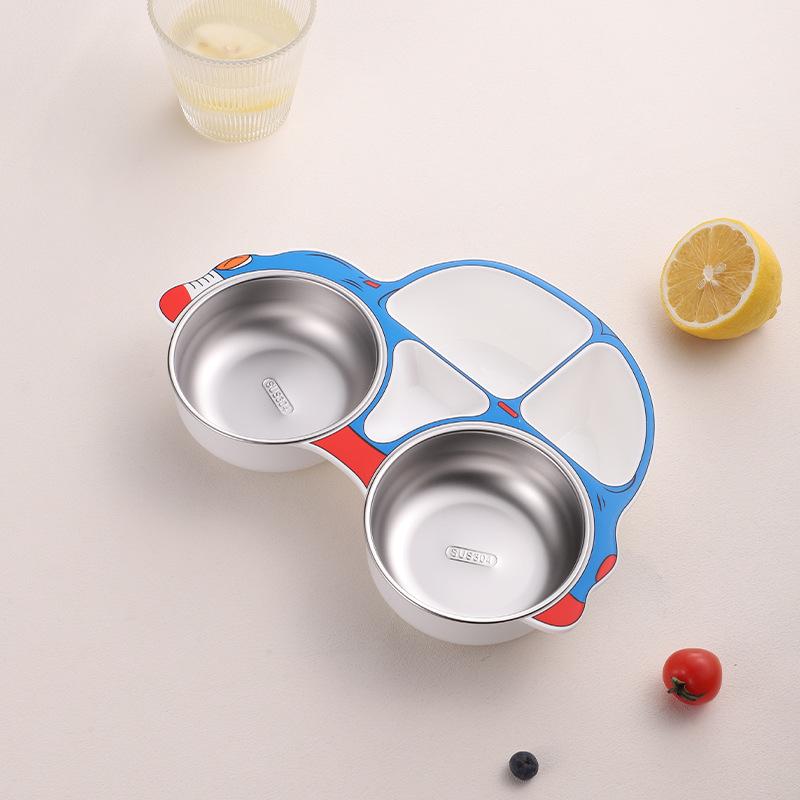 

Детская тарелка из нержавеющей стали 304 с съемными и моющимися столовыми приборами