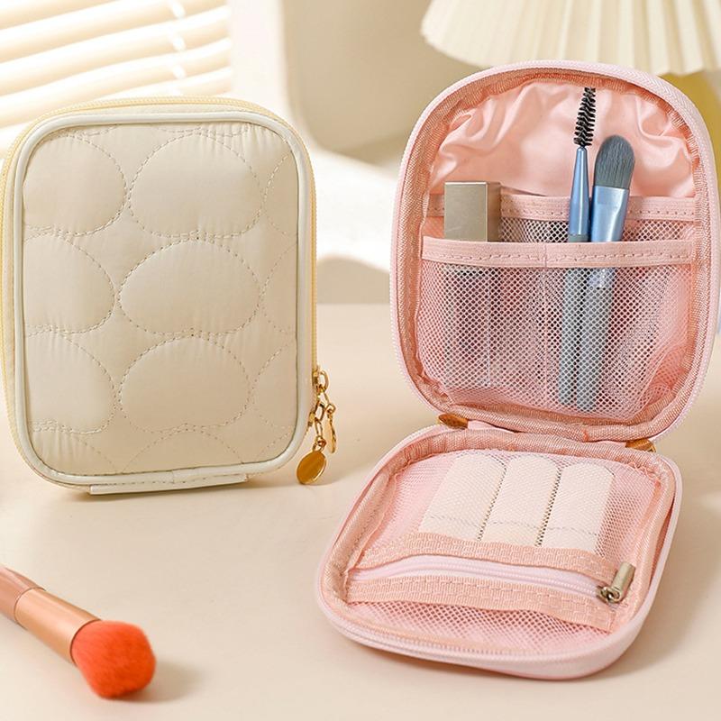 Travel Mini Makeup Organizer Bag Small Cute Makeup Bag Cosmetic Zipper Toiletry Storage Clutch Pouch for Women