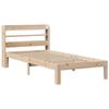VidaXL Bed Frame with Headboard 90x200 Cm Solid Pine Wood, Bed, Bedroom Furniture, Wooden Bed, Single Bed, Frame 3306782
