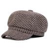 Fashion Plaid Octagonal Hat Outdoor Leisure Warm Hats Ladies' Street Beret Cap Newsboy Caps