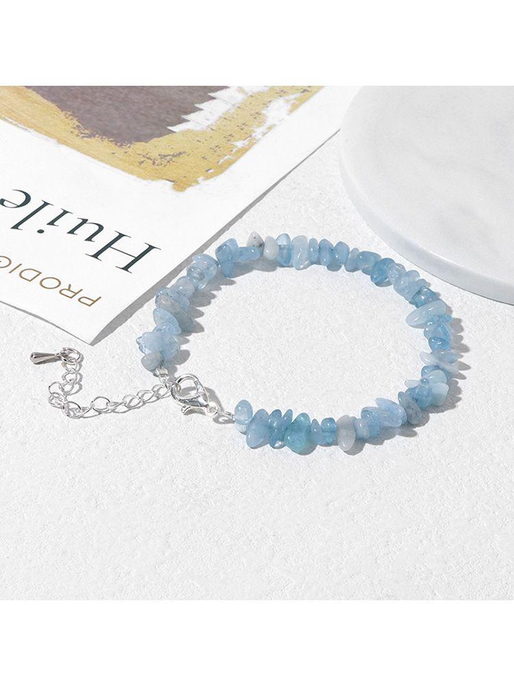 

Браслет из натуральных каменных чипсов One Size синий