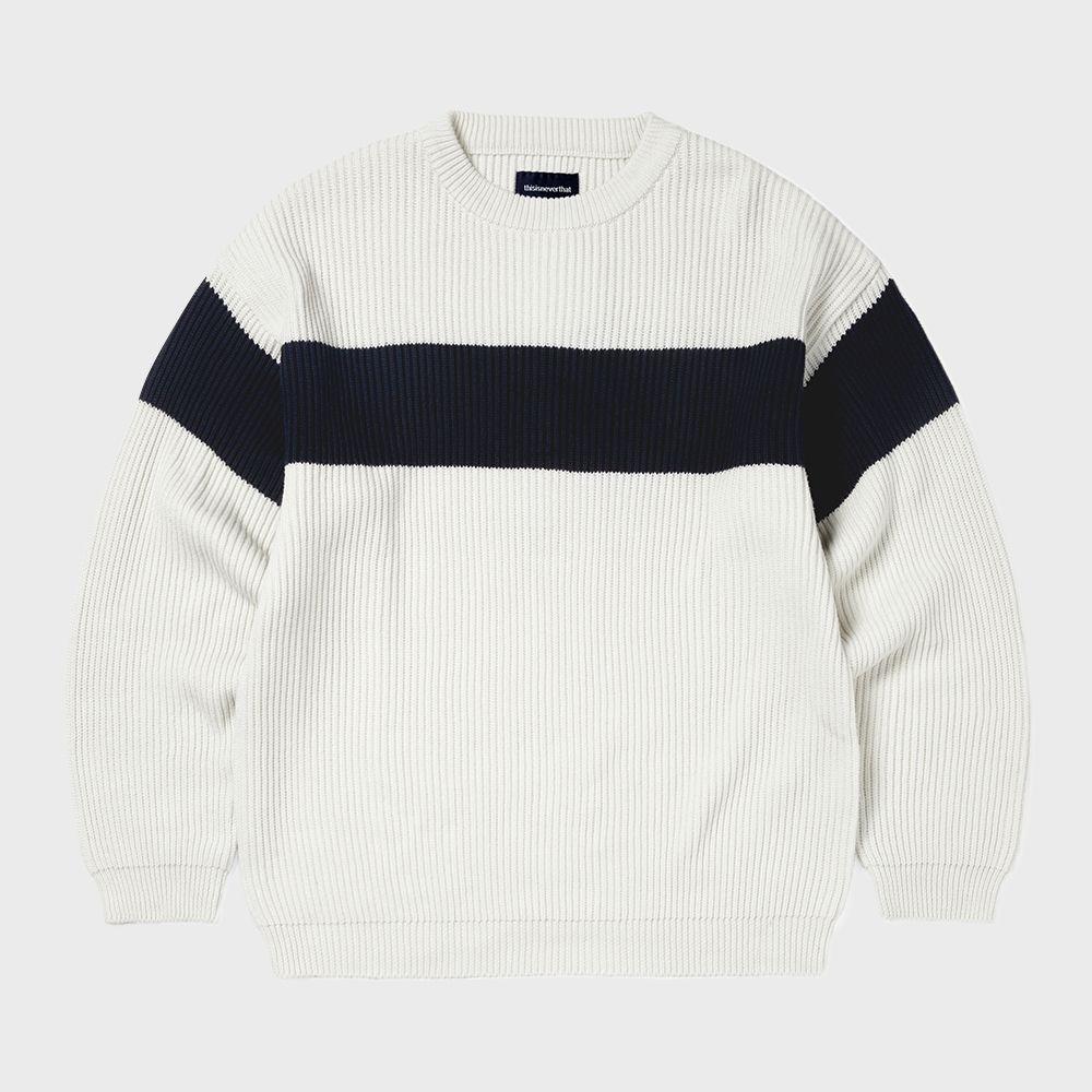 ThIs Is Never That dIstinctive Block Knit Sweater Ivory S