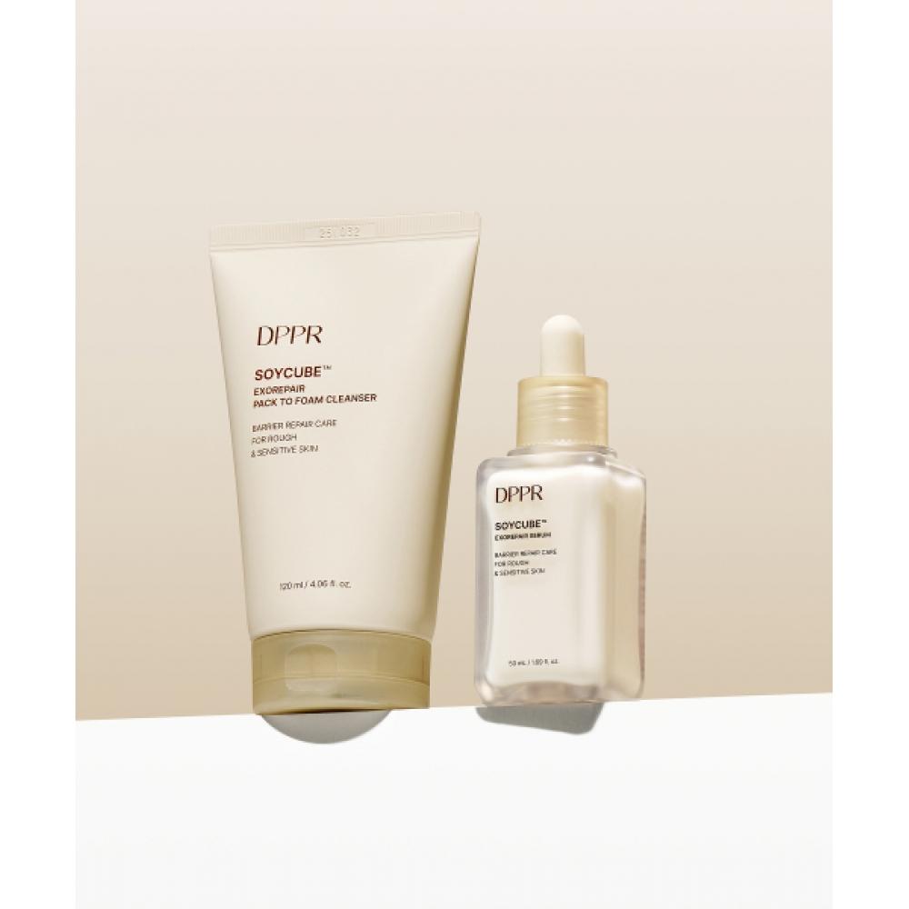 Dppr [2set] Soy Cube Exo Repair Soy Milk Facto Foam Cleanser 120ml + Soy Cube Exo Repair Soy Milk Barrier Serum 50ml NONE