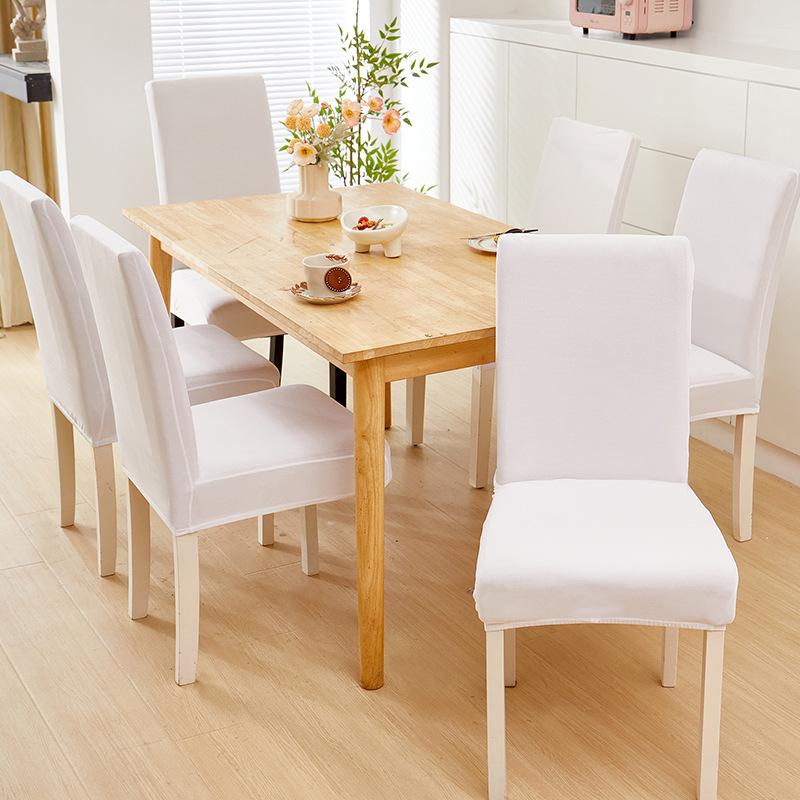 Elastischer Stuhlbezug Einteilig Schmutzabweisender Hockerbezug Hotel Zuhause Esszimmerstuhlbezug Stuhlbezug Milchseide Einfarbig