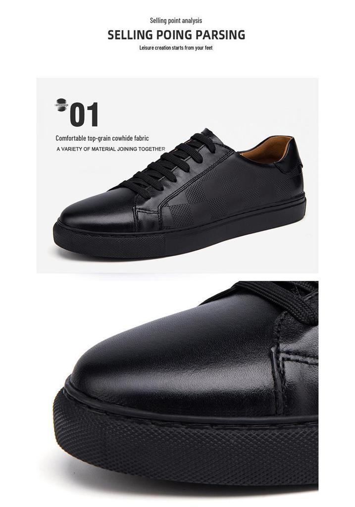 Herren Freizeit-Board-Schuhe aus geprägtem Rindsleder - Retro & Große Größen für Frühling und Herbst