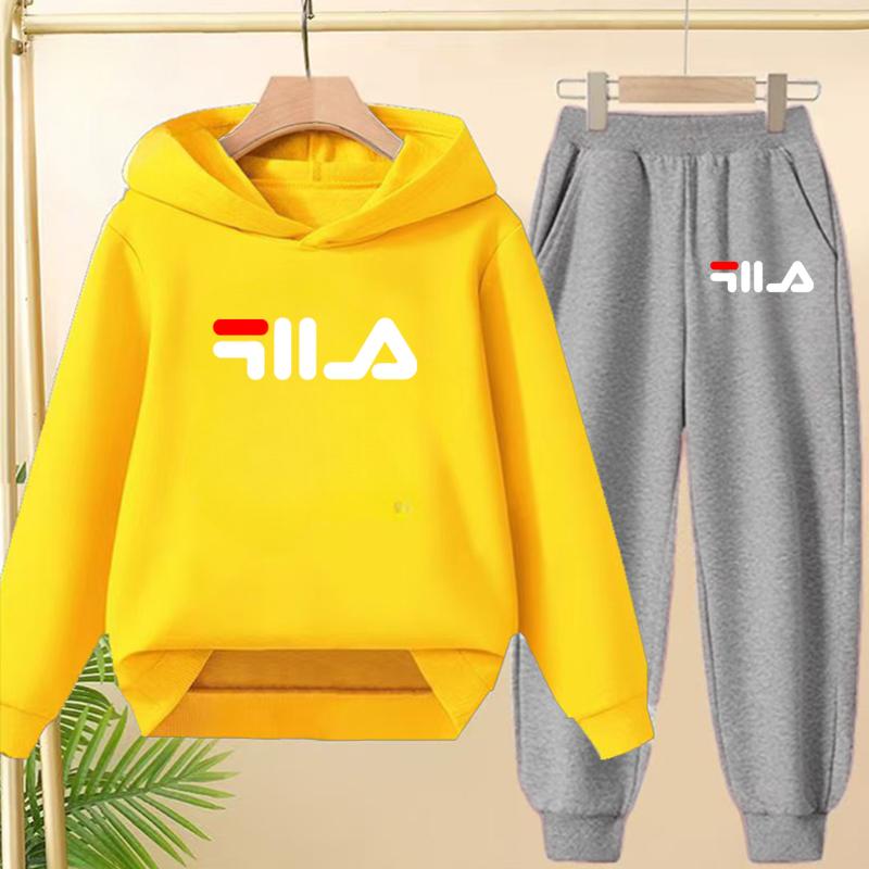 Children's Pullover Pink Coat Hoodie Sweatshirt Top + Pants Boys Girls Toddler 3-12Yrs Clothes Casual Sports Jogging Fashion Set