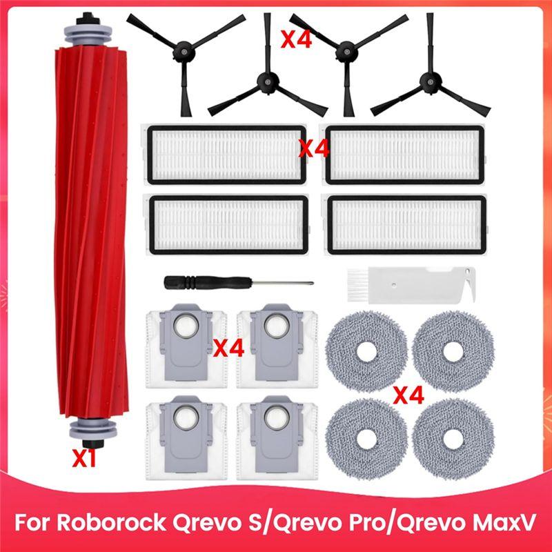 A20F-Accessories Kit For Roborock Qrevo S/Qrevo Pro/Qrevo Maxv Robot Vacuum Main Side Brush Hepa Filter Mop Cloth Dust Bags