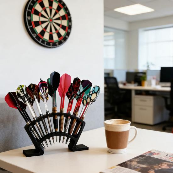 3D Printed Dart Holder Stand for Desk Shelf Tabletop Dart Display Rack Holds 27 Fully Assembled Steel or Soft Tip Dart for Game Room Bar Office