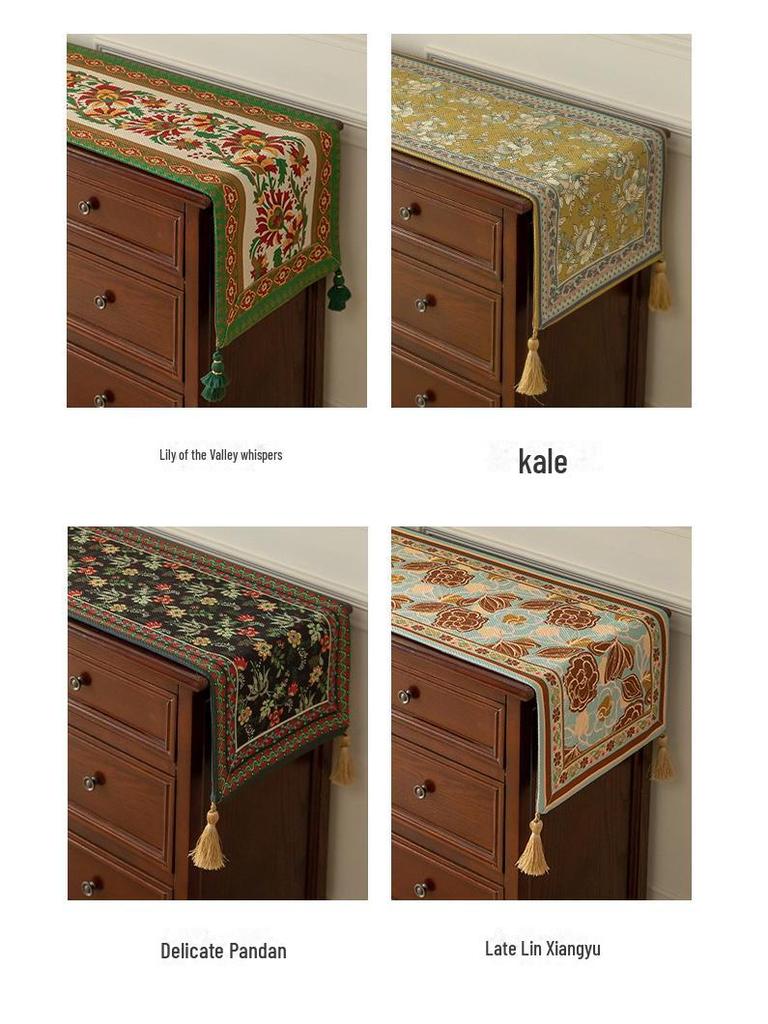 Retro American Luxury Table & Cabinet Runner - High-Grade Cloth Cover