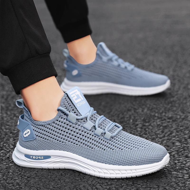 Plasă de vară, respirabilă și rezistentă la mirosuri, cu plasă țesută cu muscă, scobită, pentru alergare, talpă moale, pantofi sport ușori