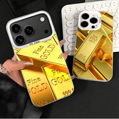 Feines Goldmuster Druck Weiche Handyhülle für iPhone 15 16 17 Pro Max 17Air 16E 14 Plus 13 12 Mini Stoßfeste Hülle Rückschale