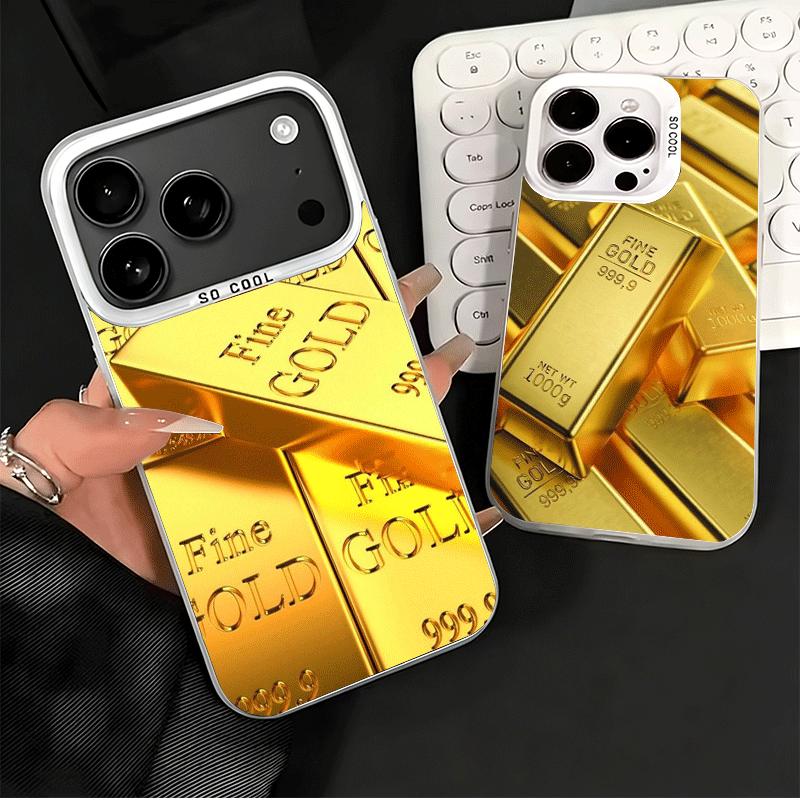 Fine Gold Pattern Printing Soft Phone Case for iPhone 15 16 17 Pro Max 17Air 16E 14 Plus 13 12 Mini Shockproof Cover Back Shell