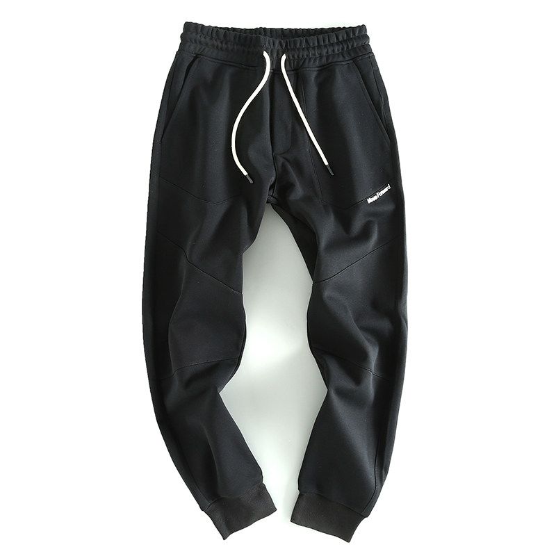 and Autumn Recommend Good Goods ~ Foreign Trade Cut the Tag off Offline Cattle Goods Elastic Waist Men s Sports Sweatpants Casual Pants Export Order Black L