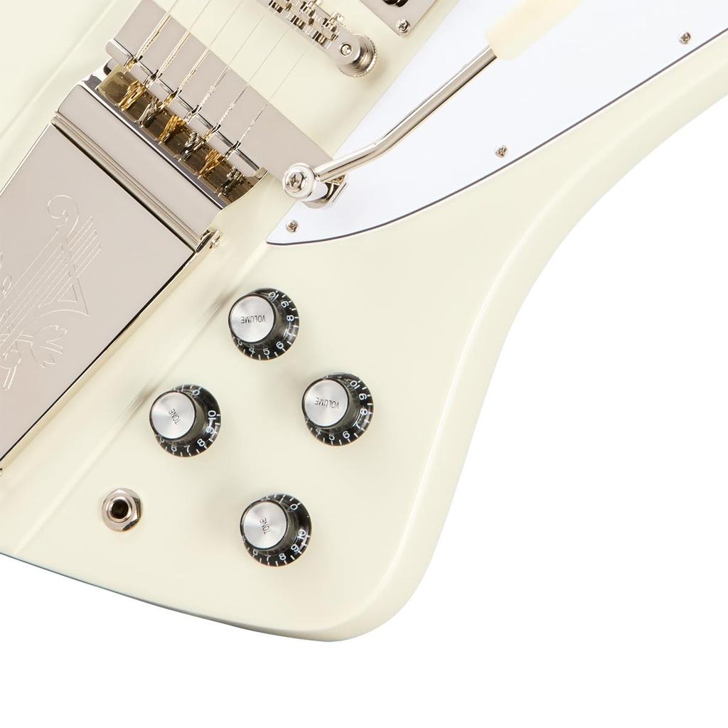 Epiphone /Inspired by Gibson Custom 1963 Firebird V With Maestro Vibrola Reissue Polaris White