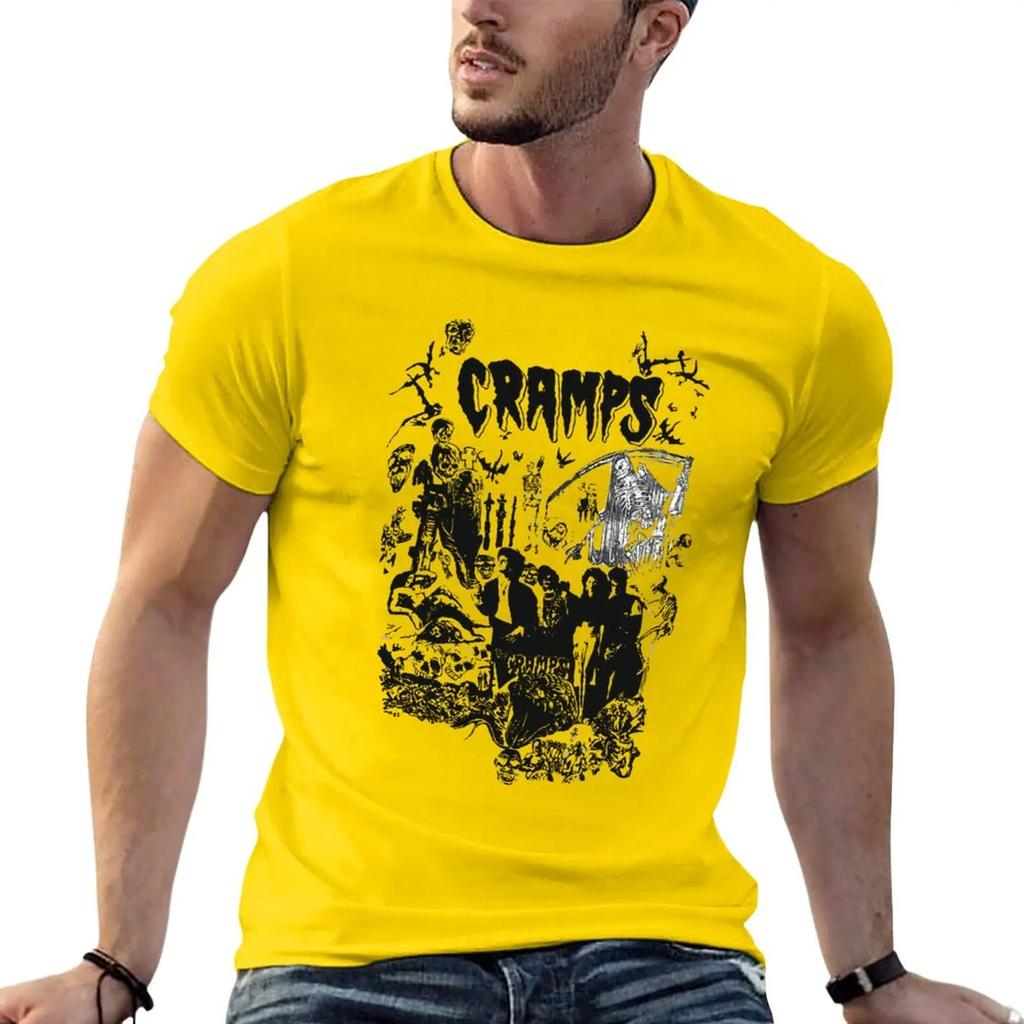 New Vintage 80s THE CRAMPS Punk Rock Psychobilly Tour Concert Promo TShirt Vintage T Shirt Tees Men Clothes