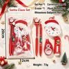 5pcs Practical Santa Series Christmas Stationery Set 5-in-1 School Writing Supplies Gel Pen Eraser Christmas Gift