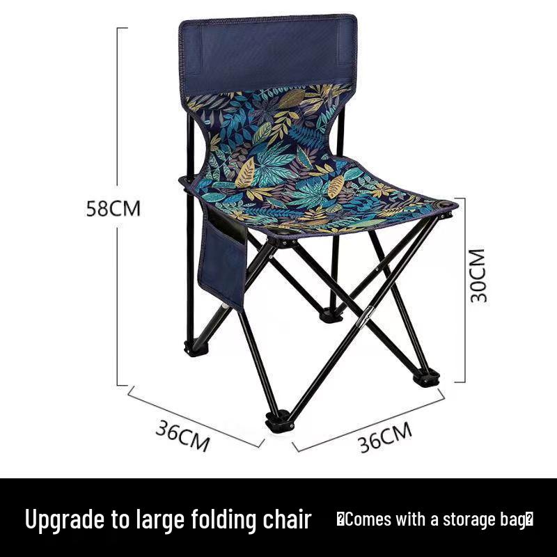 Portable Outdoor Folding Chair - Ideal for Camping, Fishing, Beach, and BBQs with Durable Oxford Cloth Seat