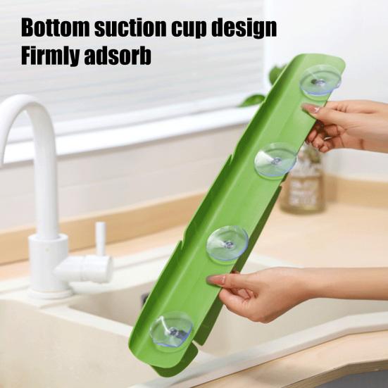 Yousheng 1/2Pcs Leaf Shape Sink Splash Guard with Suction Cups Vegetable Washing Water Splash Protector Kitchen Countertop Anti-Splash Board