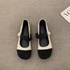 Fashion Ladies Footwear Japanese Style Lolita Khaki Pearl Gothic Women's Shoes Round Toe Low Heel Elegant Patchwork Mary Jane Non Slip A