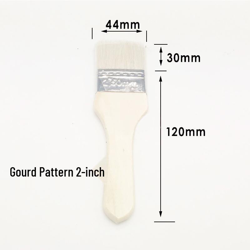 Wool Soft Bristle Barbecue Brush – Water-based Paint & Baking Brush with Long Handle, Available In Sizes 1-5 Inches