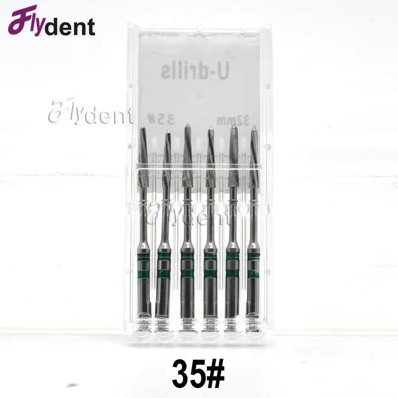 Dental Stainless Steel Reamers Drills For Screw Post Clinic Lab Material 6Pcs In Pack