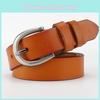 Casual Cowhide Waist Belt For Women With Simple True Leather Material And Alloy Closure