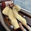 Corner buckle winter new medium and long down cotton clothes loose college style small bread clothes jacket