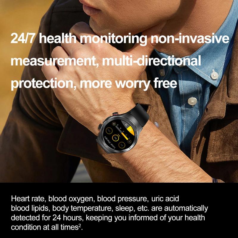 2025 Nové chytré hodinky se safírovým sklem pro neinvazivní monitorování zdraví, laserová terapie, krevní tuk, kyselina močová, EKG, chytré hodinky pro Xiaomi