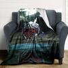 Sword Shield Mist Flannel Blanket Super Soft Warm Cozy Blanket For Sofa Bed Office Travel Allseason Home Decor Gift