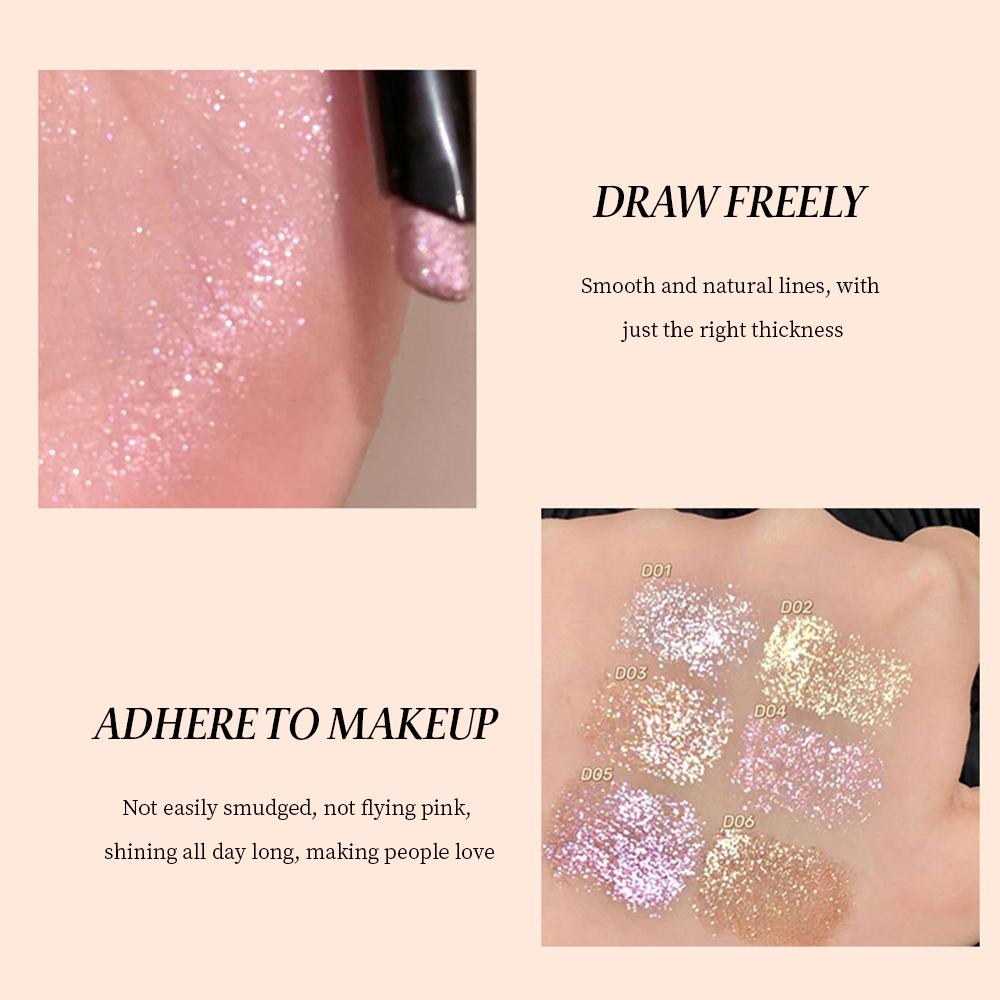 HERORANGE Shimmering Highlighter Pearlescent Eyeshadow Pen Shimmering Eyeshadow Stick Multi-purpose Cosmetics