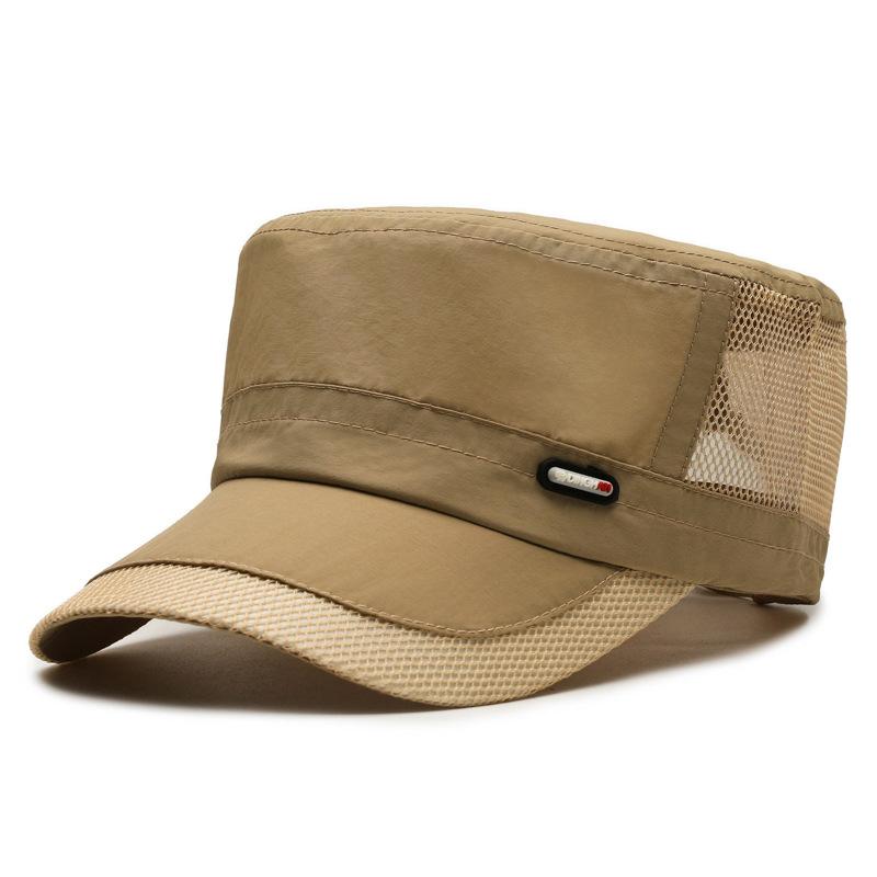 Summer Quick-Drying Flat Cap Men's Outdoor Baseball Cap Sunscreen Fishing Sun Hat Thin Breathable Cap