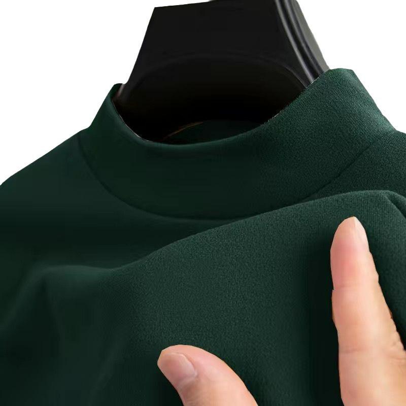 Herren Doppelseitiges Fleece Halbhoher Kragen Langarm Thermoshirt