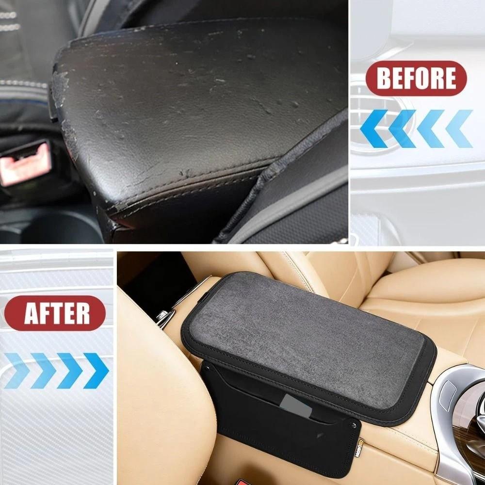Thicken Center Console Armrest Cushion PU Leather Arm Rest Heightening Pillow  SUVs