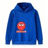Kids Boys Girls Casual Hoodie Red Angry Smile Ball Print Pullover Sweatshirt Soft Long Sleeve Warm Hooded Top for Children