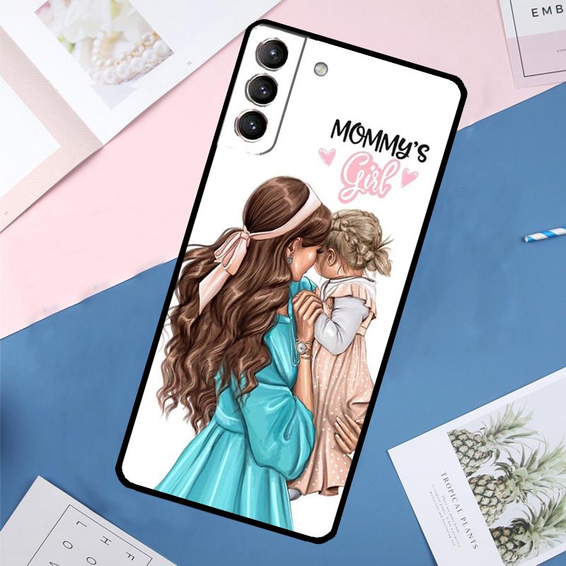 Beautiful Mother Daughter Son Case For Samsung Galaxy S25 Ultra S21 S22 S24 S23 Ultra S9 S10 Plus S21 FE S25 FE Back Cover