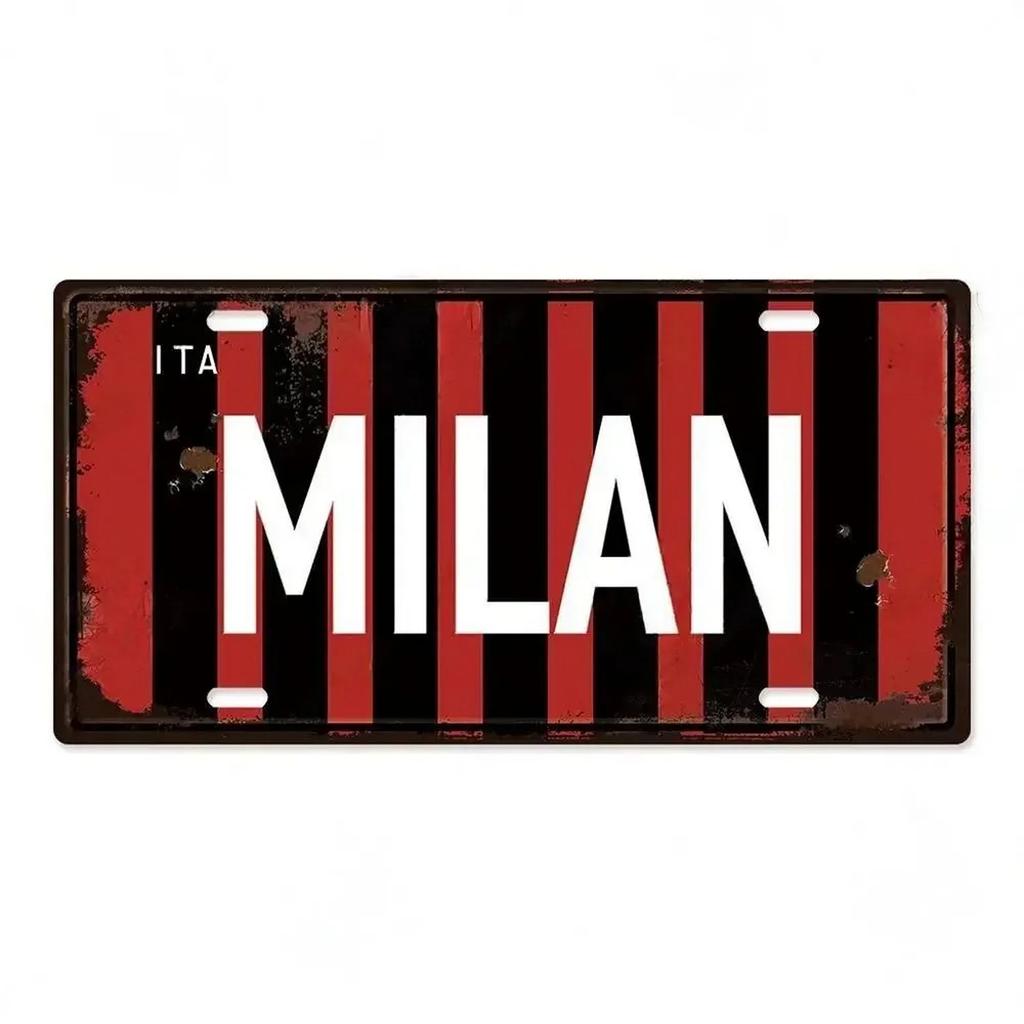 Paris Madrio Milan Munich Metal Tin Signs Vintage Plaque Auto License Plate Embossed Tag Garage Bars Pubs Clubs Home Wall Decor