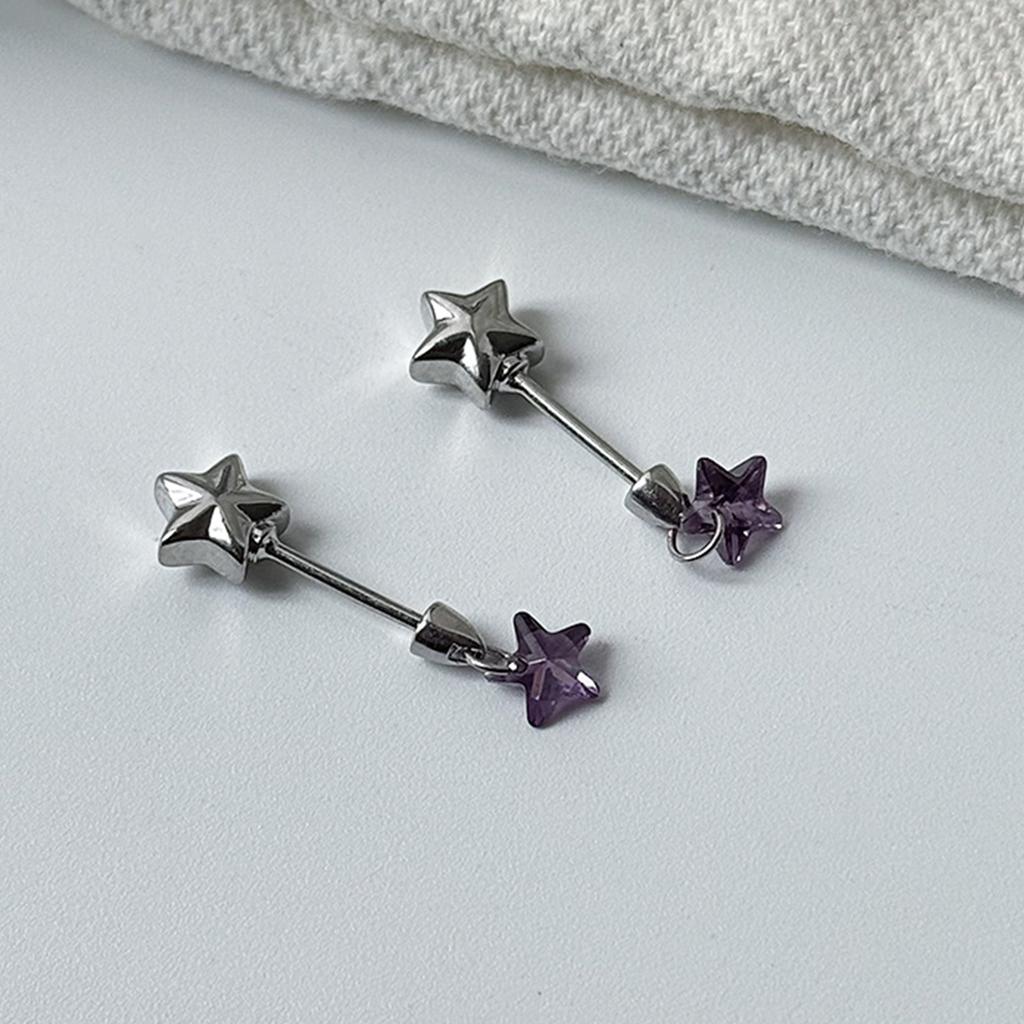 Star Wand Zircon Studs Earrings Stylish Star Wand Zircon Earrings Ear Studs Accessory for Trendy Young Women
