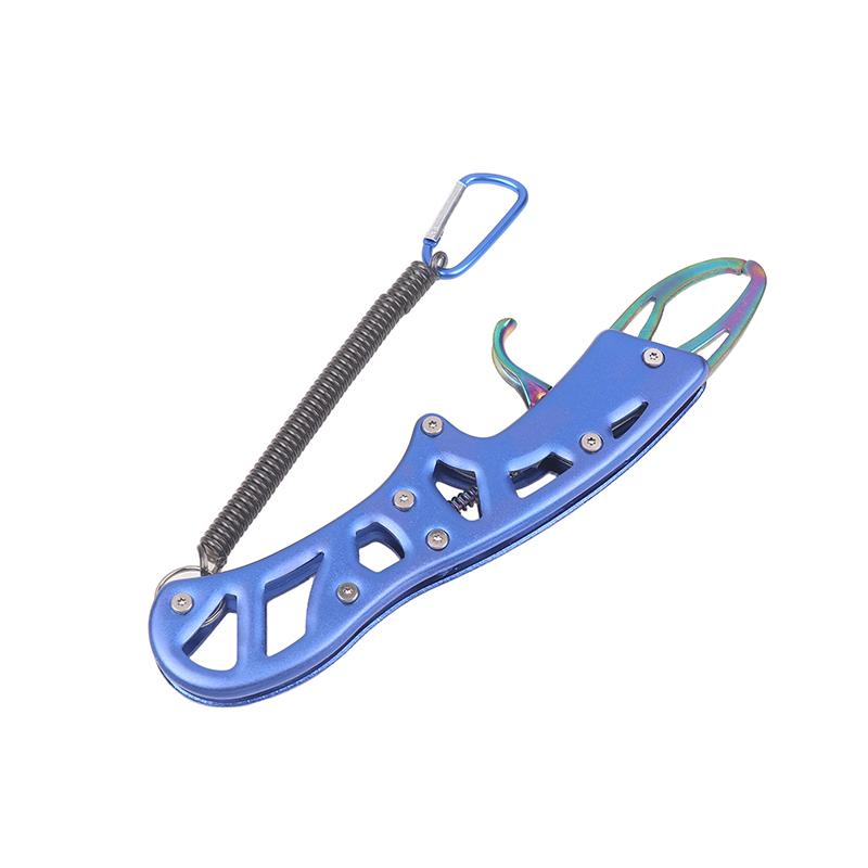 Fishing Aluminum Alloy Fishing Grip Pliers Fishing Lip Gripper Fish Plier Hand Grip With Tool Rope Fishing Accessories