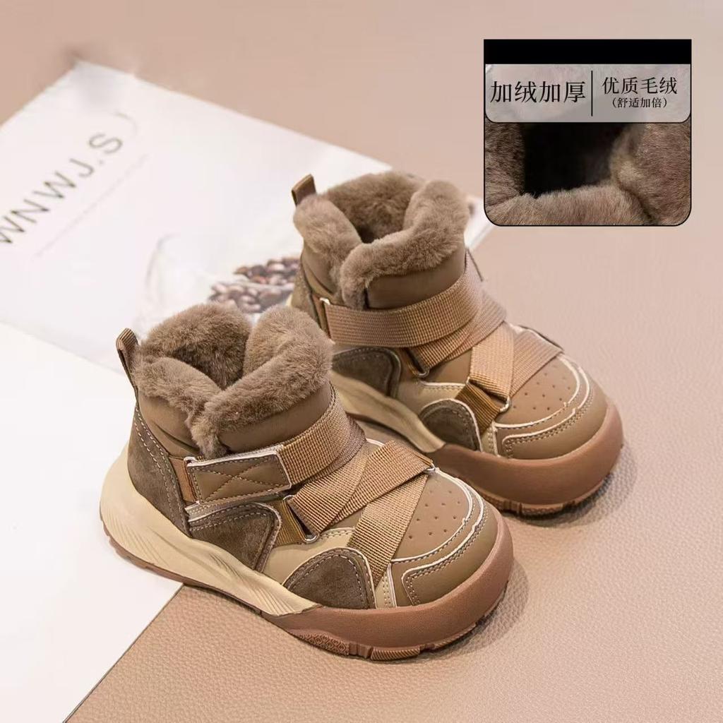 2025 winter new children's cotton shoes boys thickened fashion snow boots Korean version girls warm cotton boots middle and older children