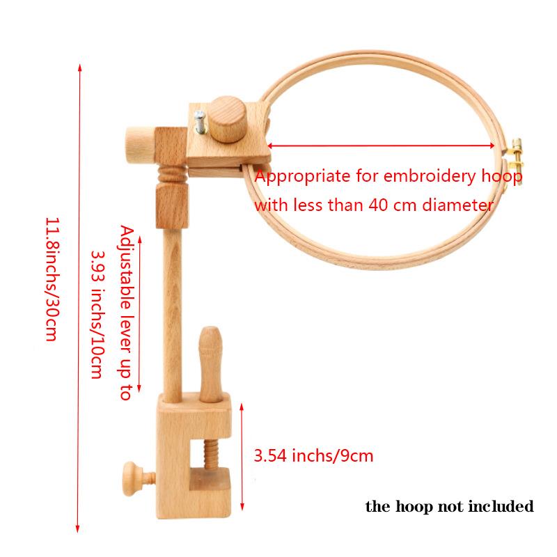 

360 Degree Rotation Adjustable Wooden Embroidery Hoop Desktop Stand Cross Stitch Rack Frames Rings Adults Mother Gifts Sewing