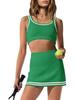 New Women's Outdoor Sports Knitted Tennis Skirt Set