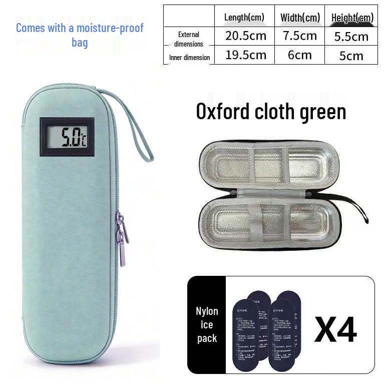 Portable Insulin Cooler Bag with Ice Packs and Cold Compress
