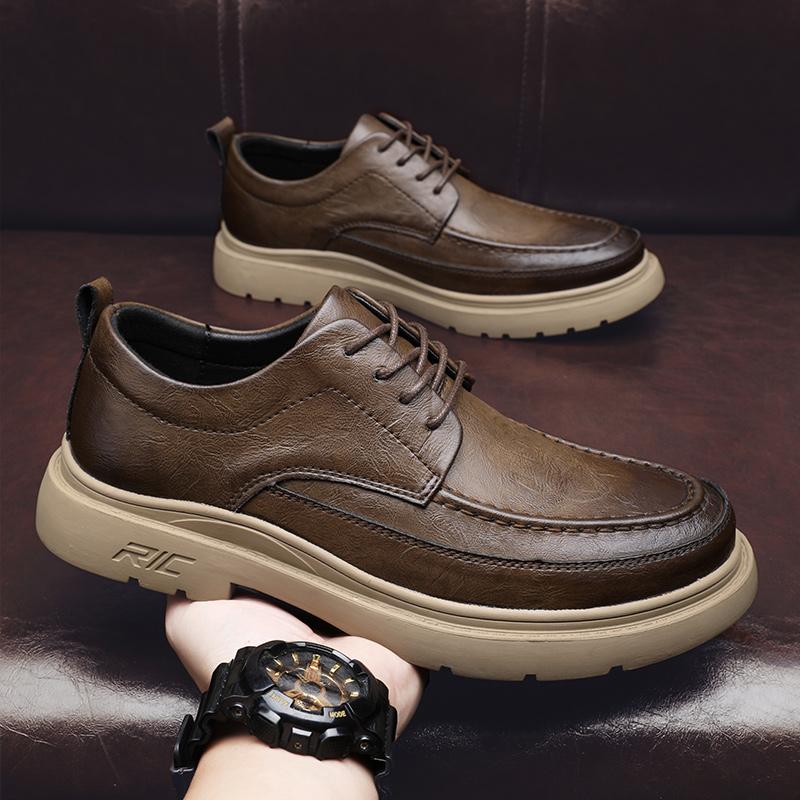 Men's High-quality Anti-skid Wear-resistant Leather Fashion Casual Leather Shoes Low Top Leather Shoes