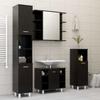 Bathroom Furniture Set - VIDAXL - 4 Pcs - Black - High-End Particleboard - Chic