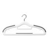 Non-Slip Clothes Hangers - 10 Pack Plastic Velvet Hangers with Groove Design, Space Saving Slim Fit for Closet