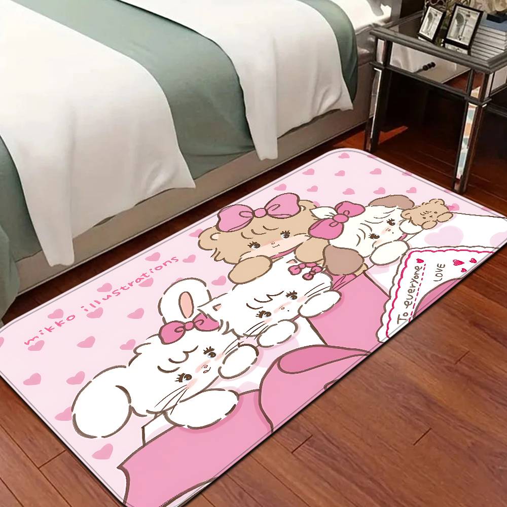 Cute Cartoon Mikko Cat Floor Mat Rectangle Anti-slip Home Soft Badmat Front Door Indoor Outdoor Mat Hotel Decor Mat