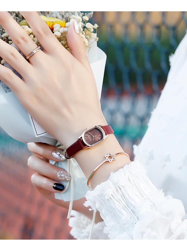 New Lady Women's Watch Japan Quartz Elegant Small Fashion Simple Hours Real Leather Bracelet Clock Girl Birthday Gift Julius Box