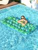 1pcs Inflatable 21-hole Floating Row Recliner Water Adult Hammock Leaves Printed Recliner Floating Bed Beach Swimming Pool Toy